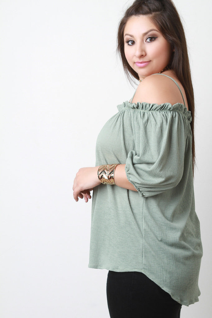 Cold Shoulder High Low Hem Top