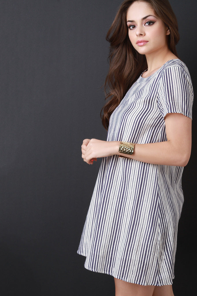 Striped Cotton Tee Shirt Dress