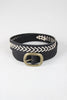 Woven Contrast Vegan Leather Belt