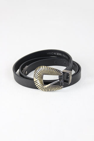 Decorative Shell Buckle Skinny Belt