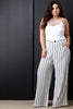 High Waisted Stripe Wide Leg Pants