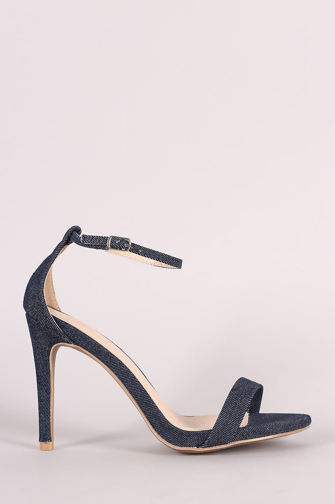 Qupid Denim Open Toe Dress Heel