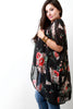 Floral Print Dolman Chiffon Kimono