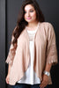 Scallop Crochet Sleeve Open Front Cardigan