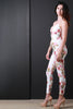 Deep V Strappy Floral Print Jumpsuit