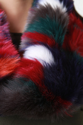 Colorful Furry Circle Scarf