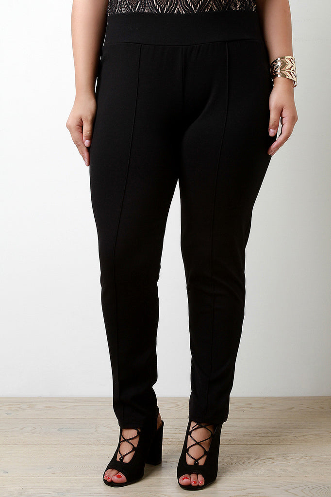 Wide Elastic Band High Waisted Pants