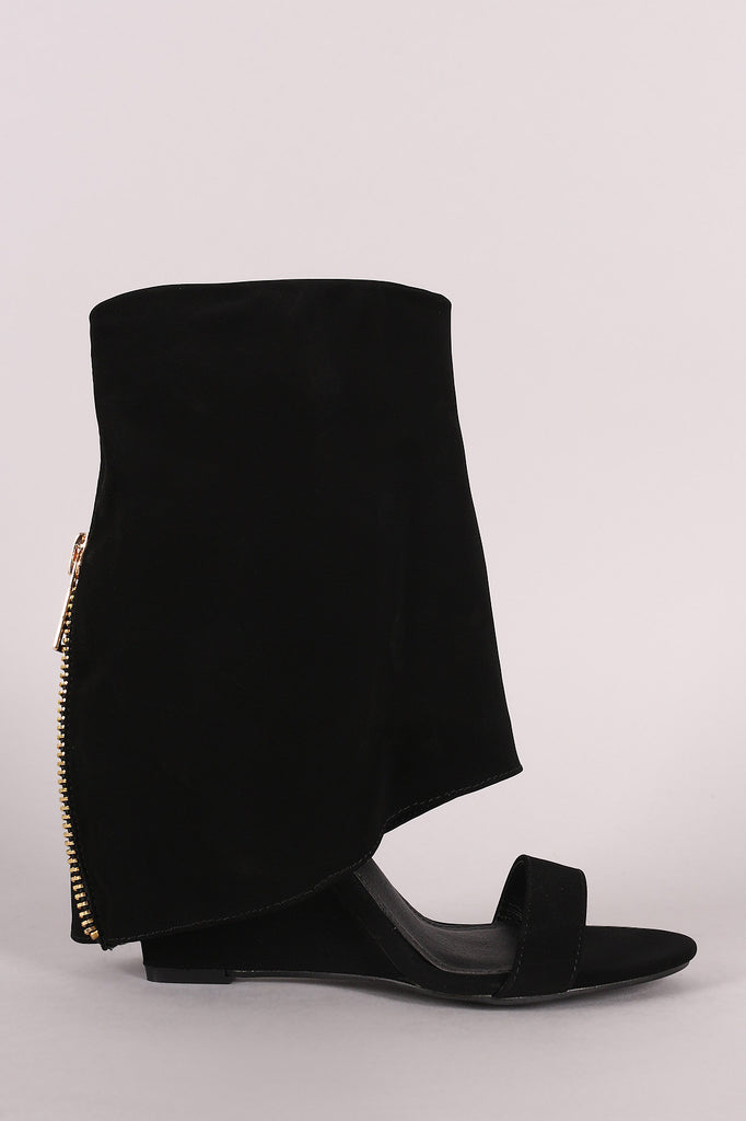 Boot Shaft Open Toe Wedge Heels