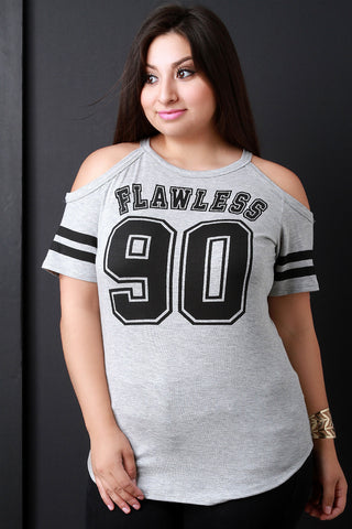 Team Flawless Cold Shoulder Varsity Tee