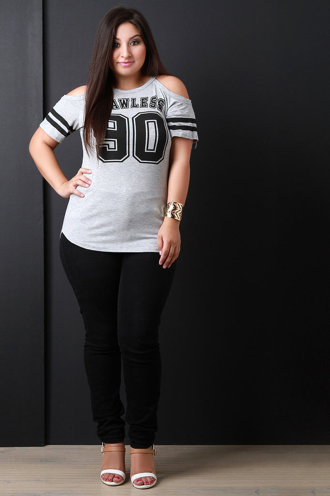 Team Flawless Cold Shoulder Varsity Tee