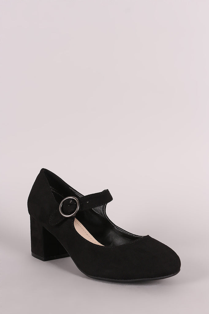 Bamboo Mary Jane Chunky Heel Pump