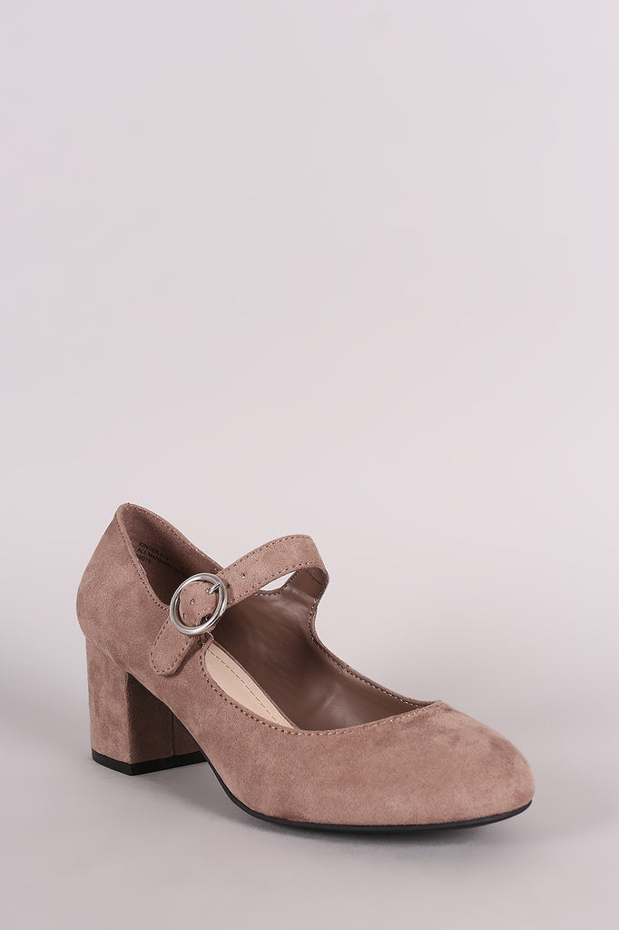 Bamboo Mary Jane Chunky Heel Pump