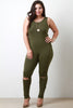 Knee Slit Sleeveless Jumpsuit