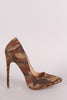 Liliana Suede Camo Pointy Toe Pump