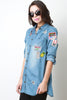 Chambray Button Up Patch Top