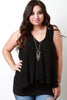 Chiffon Overlay Sleeveless Necklace Top