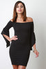 Bardot Flutter Bell Sleeves Mini Dress