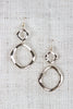 Double Organic Circle Dangle Earrings