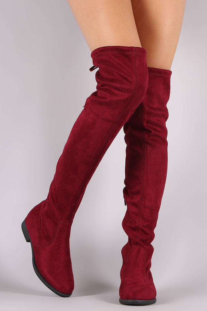 Liliana Suede Drawstring Tie Riding Over-The-Knee Boots