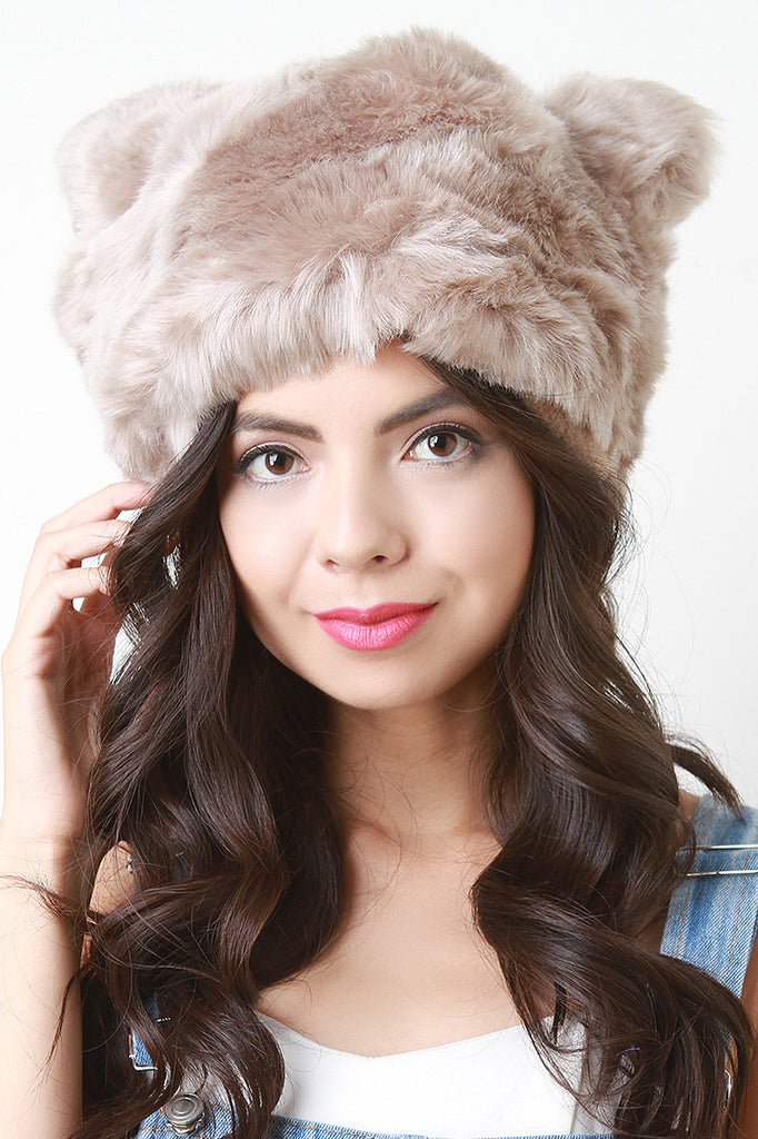 Furry Cat Ear Beanie