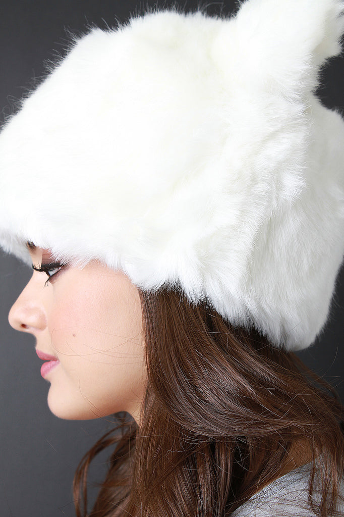 Furry Cat Ear Beanie