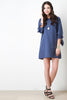 Bow Quarter Sleeve Shift Dress