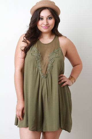 Mesh Yoke Romper