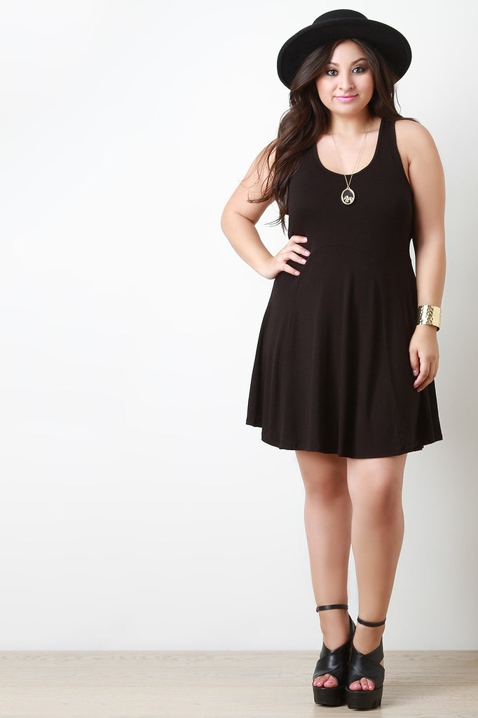 Racerback Panel Skirt Skater Dress