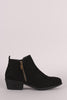 Bamboo Suede Zipper Ankle Boots