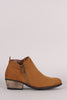 Bamboo Suede Zipper Ankle Boots