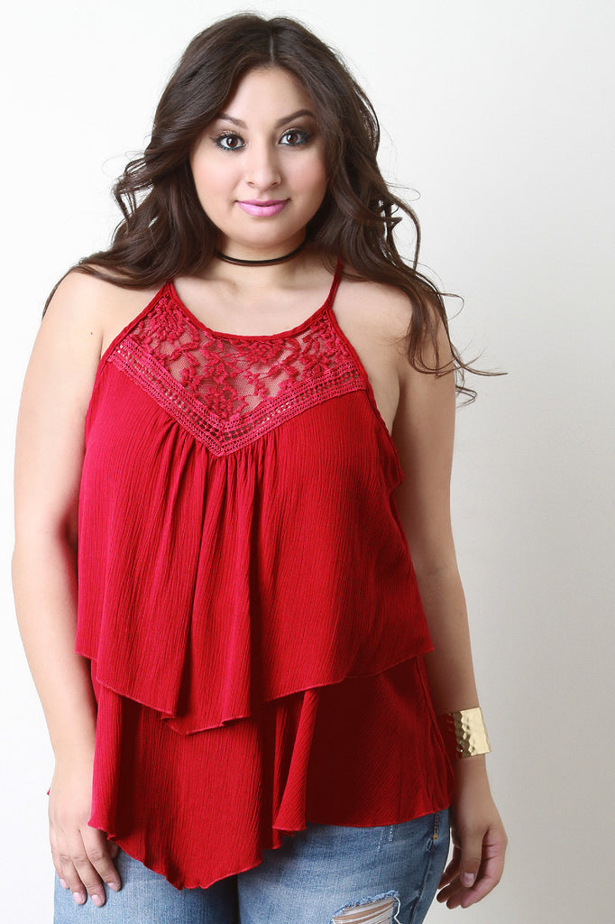 Crochet Lace Layered Trapeze Top