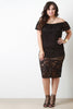 Lace Knee Length Pencil Skirt