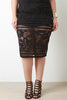 Lace Knee Length Pencil Skirt