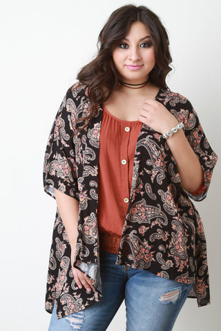 Paisley Open Front Kimono