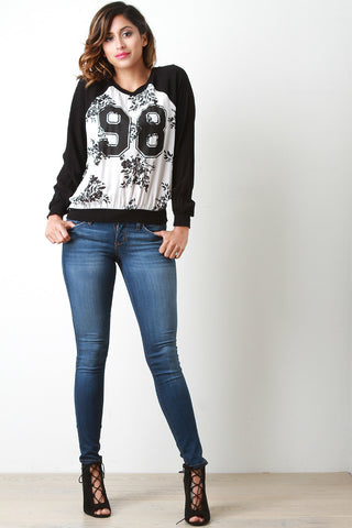 Floral 98 Raglan Sweater Top