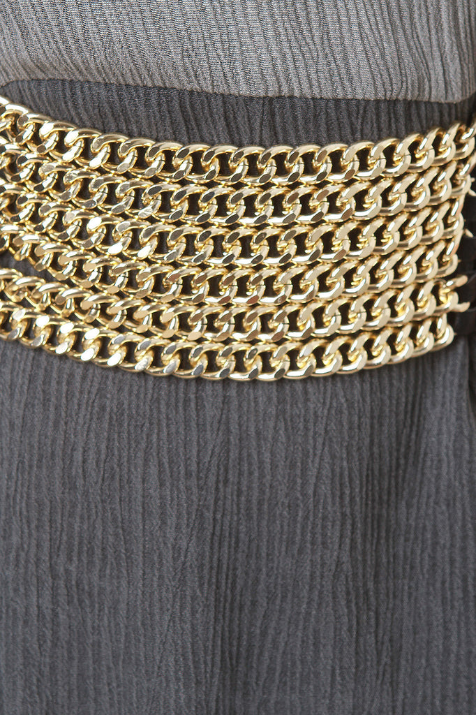 Wide Chain Detail Elastic Belt