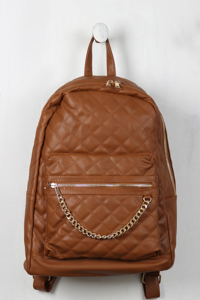 Quilted Vegan Leather Backpack