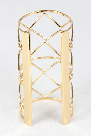 ZigZag Grid Caged Cuff Bracelet