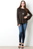 Back Crochet Trim Longsleeve Top