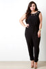 Grommet Accent Surplice Back Sleeveless Jumpsuit