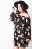 Floral Off the Shoulder Long Sleeves Romper