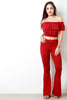 Flare Cut High Waisted Pants