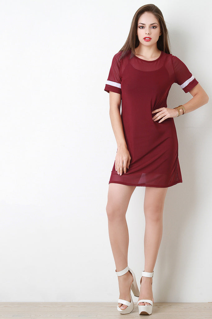 Sporty Mesh Shift Dress