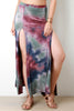 Tie Dye Cloud Front Slit Maxi Skirt