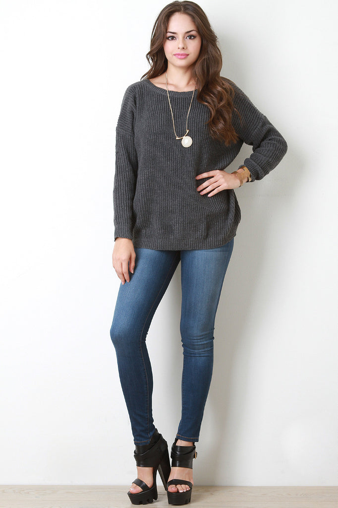 V-Back Knitted Sweater