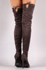 Liliana Suede Over The Knee Pointy Toe Boots