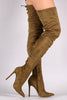 Liliana Suede Over The Knee Pointy Toe Boots