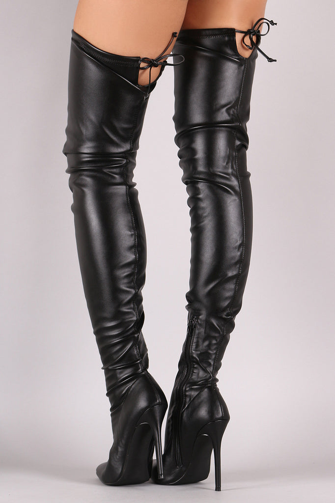 Liliana Leather Over the Knee Stiletto Boots