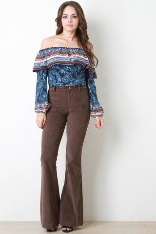 Pleated Wide Leg Pocketed Loose Pants