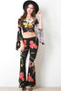 Bardot Bell Sleeve Floral Crop Top